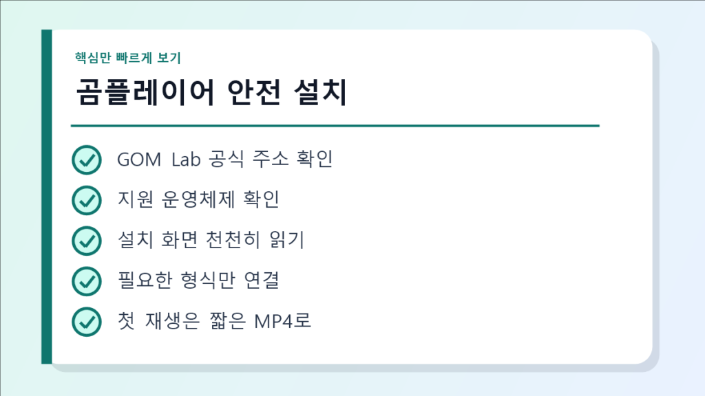 곰플레이어 안전 설치 요약 이미지