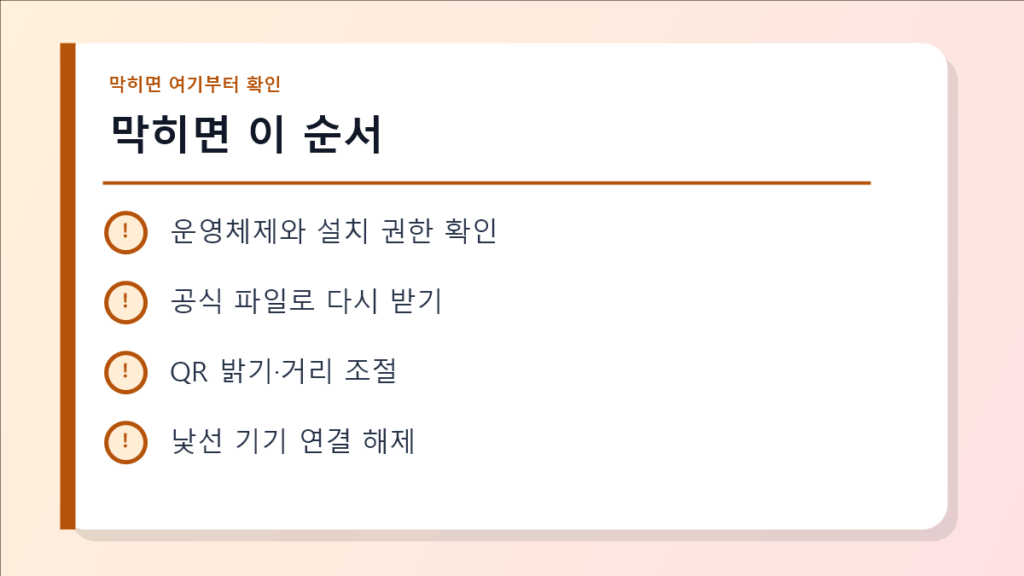 막히면 이 순서 점검 이미지